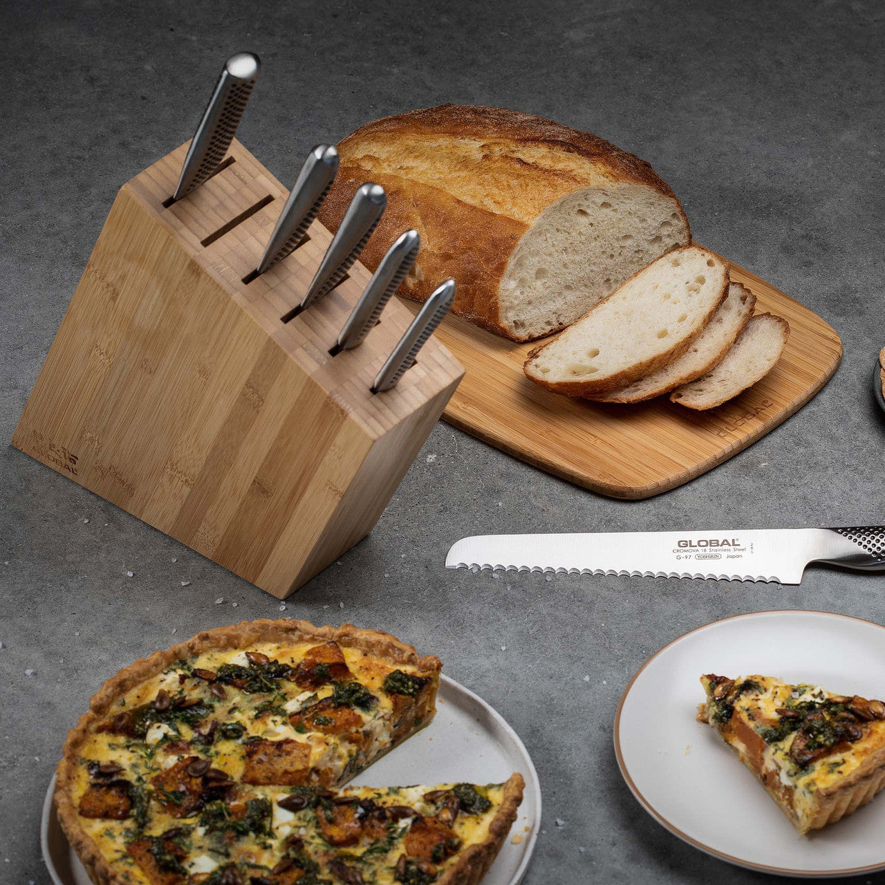 Kyoto 7 Piece Knife Block Set, Bamboo