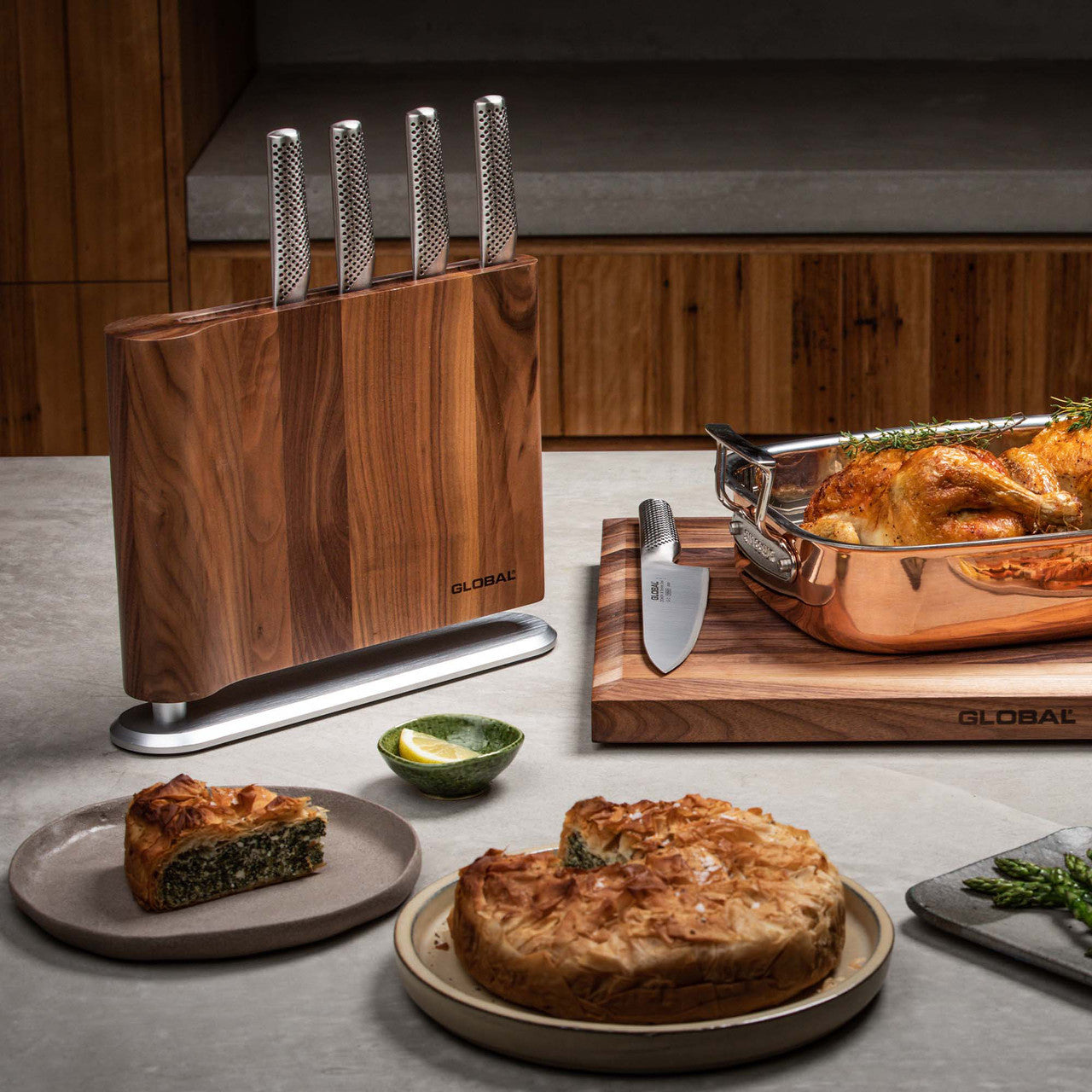 UKU 6 Piece Knife Block Set - Walnut