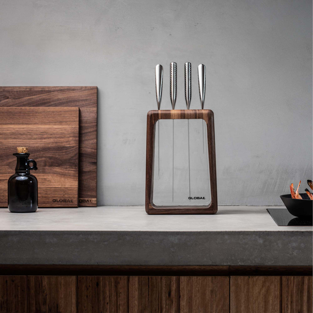 Hashira 5pc Knife Block Set - Walnut