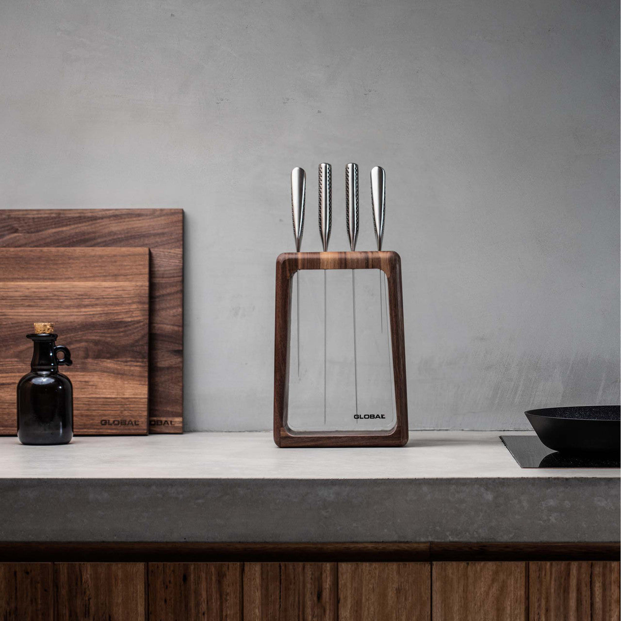 Hashira 5pc Knife Block Set - Walnut